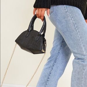 Croc print cross body bag